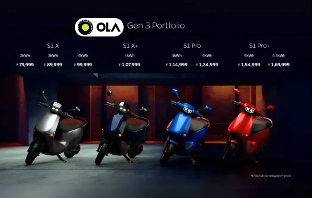 Ola Electric Gen 3 Electric Scooter Range Unveiled Price, Features, Range, and More